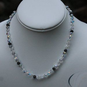 Vintage Aurora Borealis Crystal Choker Necklace